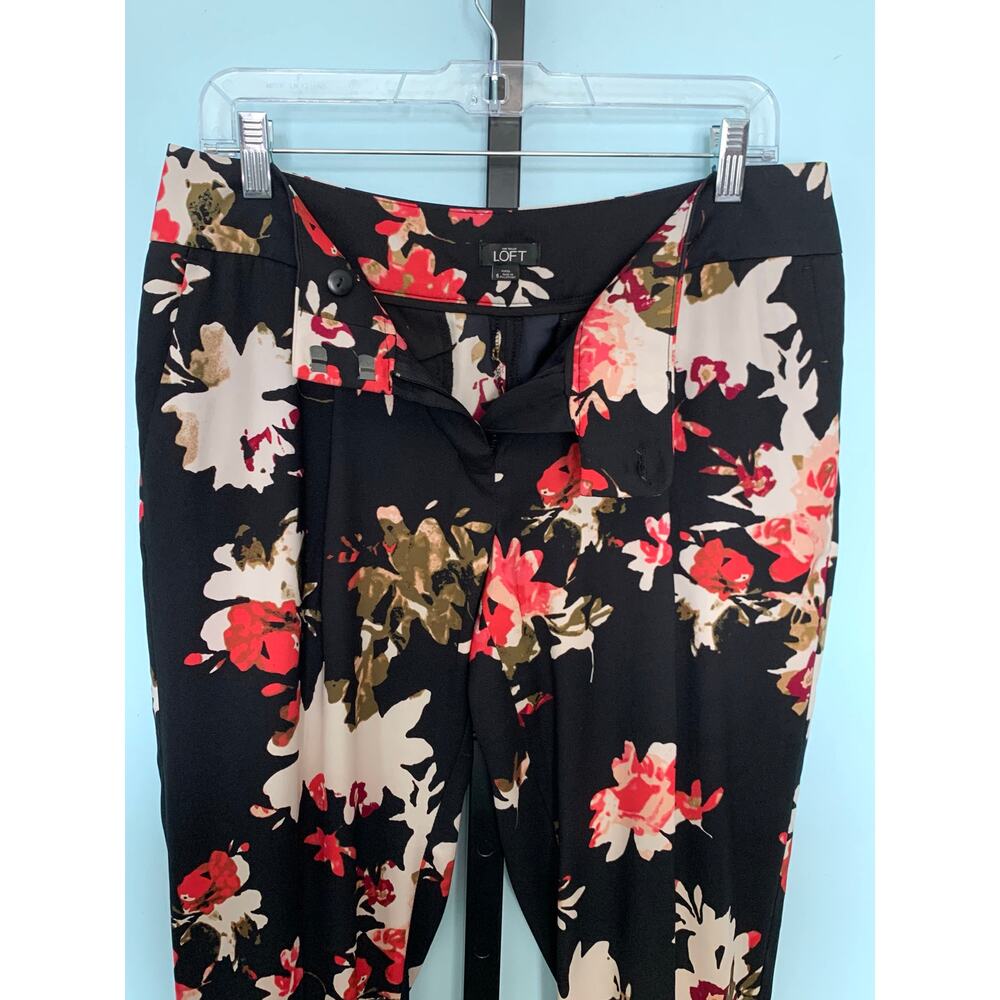 LOFT Drapey Floral Marisa Fit Pants Size 6 - Picture 5 of 10